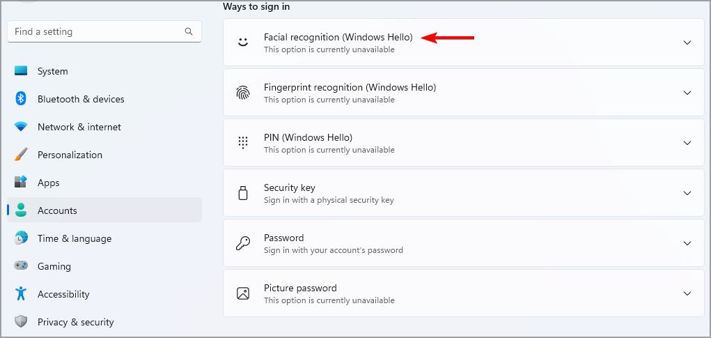 如何修复Windows 11中面部识别无法使用的问题？