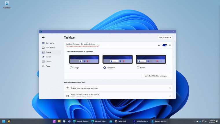 「Start11 v1.2 beta」为 Windows 11 恢复任务栏取消分组等功能