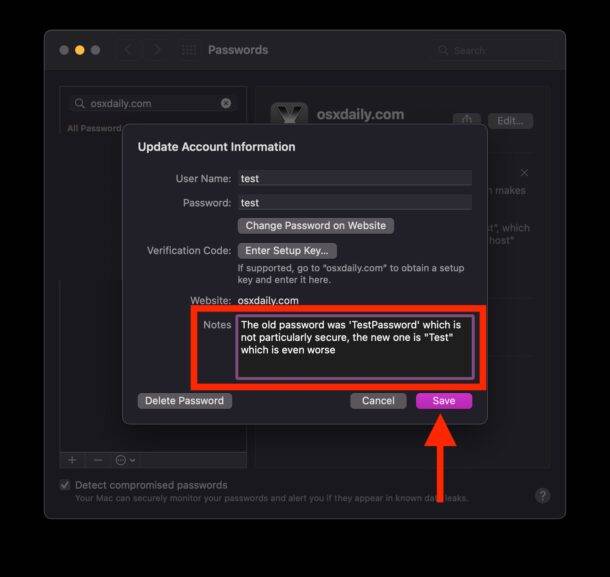 如何在 Mac 上将笔记保存到 iCloud Keychain?