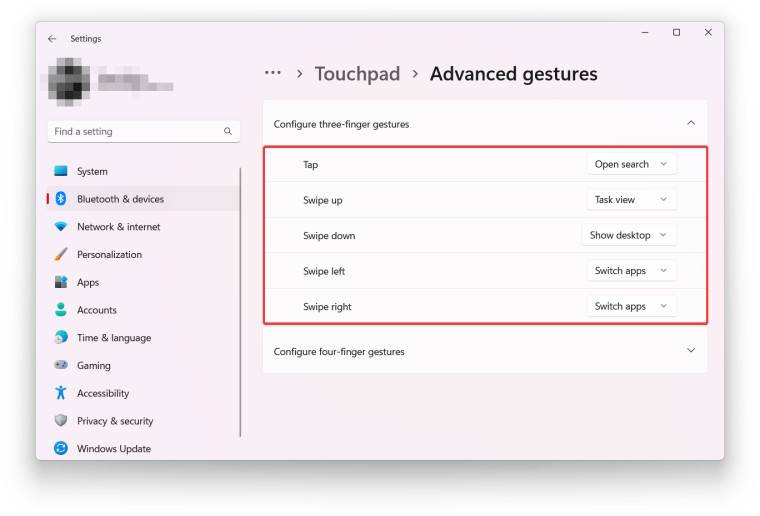 如何在 Windows 11 中自定义触摸板手势?