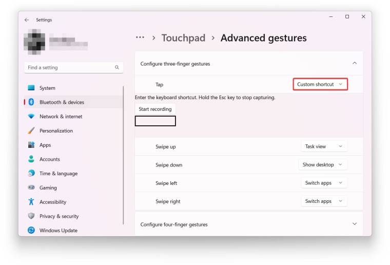 如何在 Windows 11 中自定义触摸板手势?