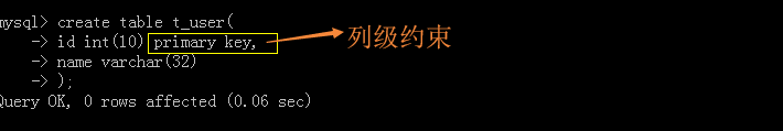 MySQL 创建表时需要注意哪些条件？