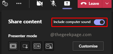 如何在 Microsoft Teams 上共享屏幕并包含系统声音？