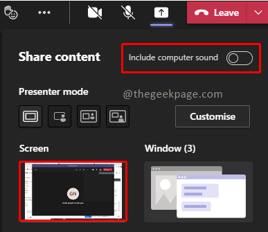 如何在 Microsoft Teams 上共享屏幕并包含系统声音？