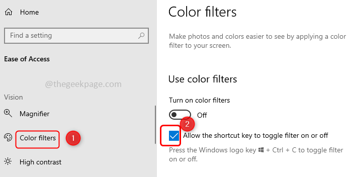 如何在 Windows 10 上启用色盲模式过滤器?