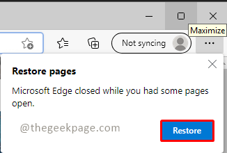 如何在Microsoft Edge中重新打开所有关闭的选项卡（没有恢复提示）？