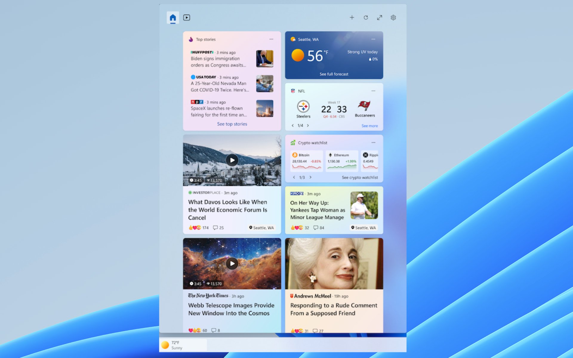 Windows 11 build 25324(Canary)有一个进化的小部件板