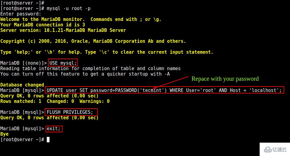 如何在Linux下修改MySQL/MariaDB的Root密码?