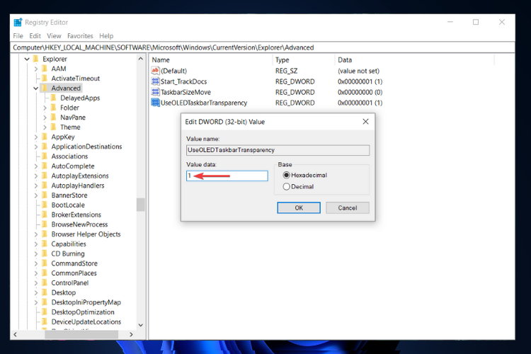 修复方法:Windows 11 任务栏不透明问题