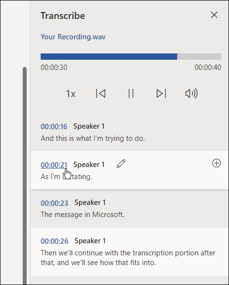 如何在 Microsoft Word 中转录音频文件