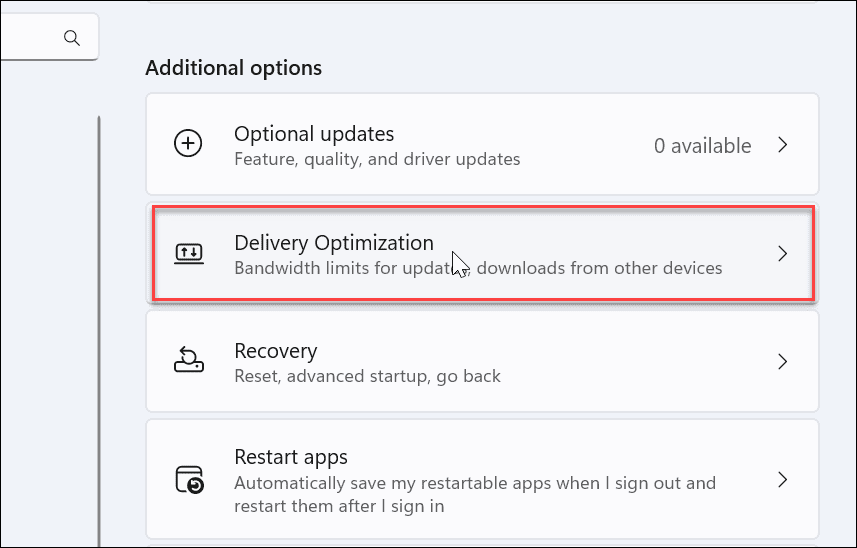 如何在 Windows 11 上禁用传递优化功能?