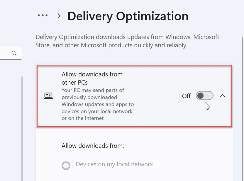 如何在 Windows 11 上禁用传递优化功能?