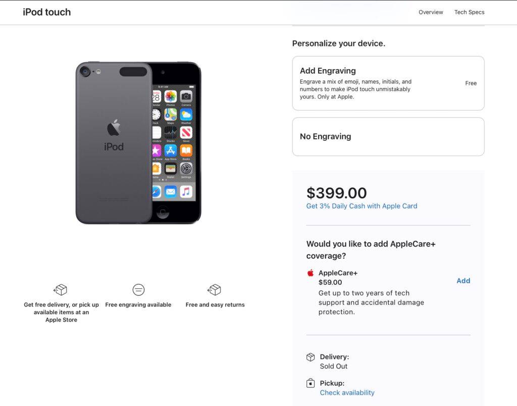 Apple迷疯抢iPod Touch,美国全线款式已售罄!