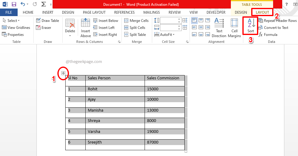 如何使用 Microsoft Word 对表格内容进行排序?