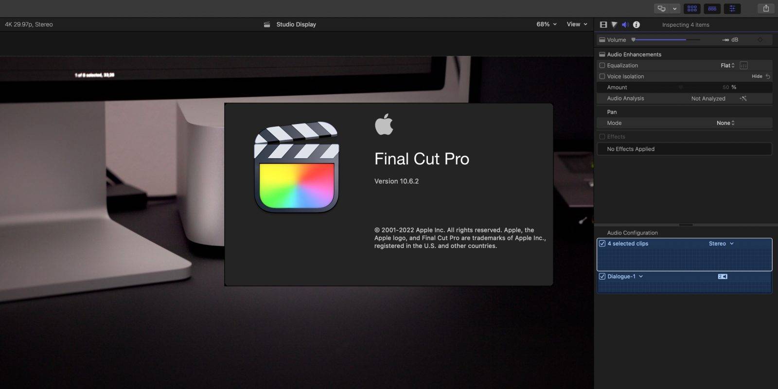Apple 发布 Final Cut Pro 10.6.2,具有重复检测、语音隔离和优化的 Mac Studio 性能