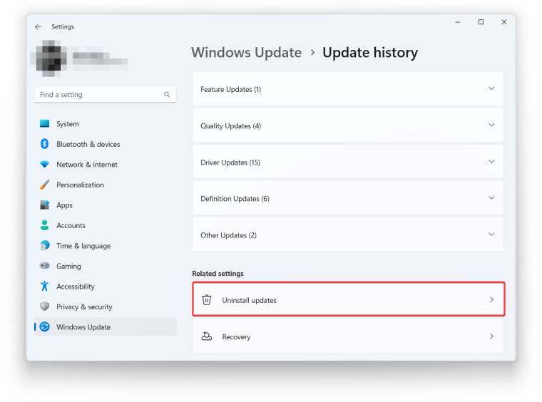 如何卸载 Windows 11 的更新?