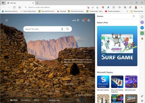 Microsoft Edge 在 Windows 上获得新的侧边栏菜单