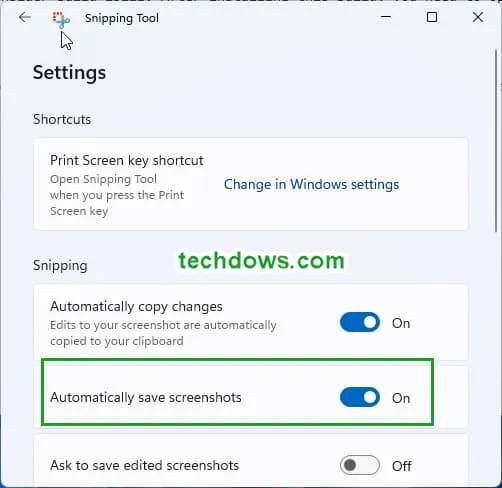 如何启用Windows 11截图工具的自动保存功能?
