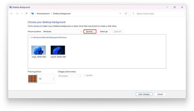 如何在 Windows 11 的不同显示器上设置不同的壁纸