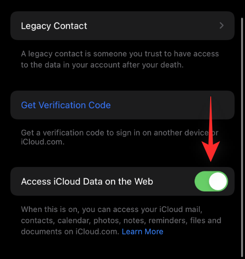 如何禁用对 iCloud Web 上数据的访问
