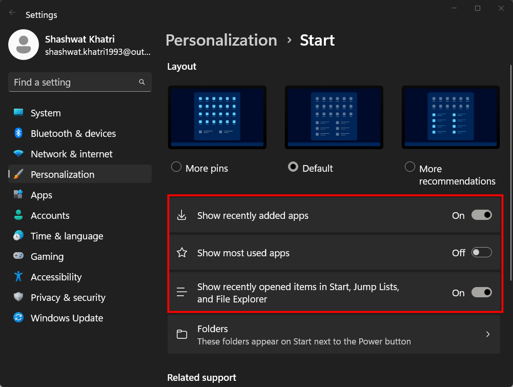 如何在 Windows 11 中自定义开始菜单布局