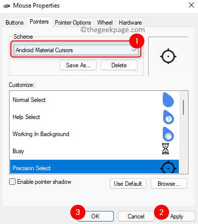 修复鼠标光标更改不会永久保留 windows 11 / 10