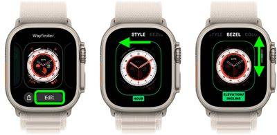 Apple Watch Ultra:如何调整 Wayfinder 表盘上的罗盘细节