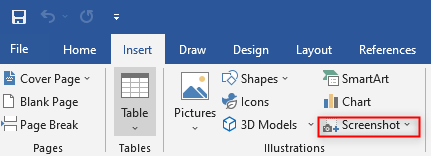 在 MS Word、PowerPint 和 Excel 中插入屏幕截图或屏幕剪辑