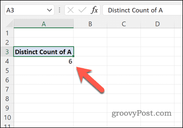 如何计算 Excel 中的唯一值