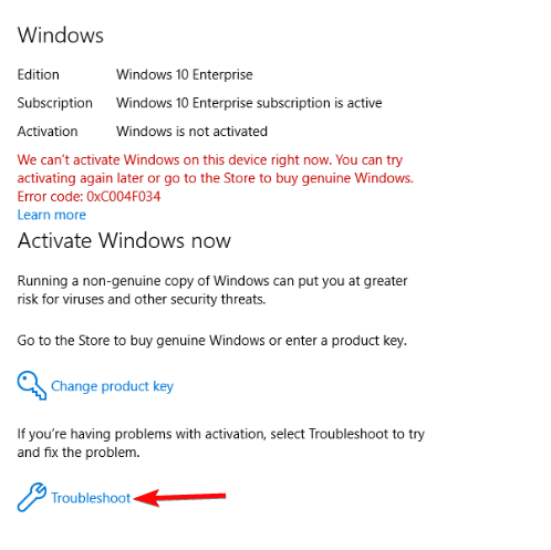修复:Windows 激活疑难解答不起作用