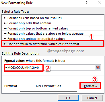 如何在 MS Excel 中为交替行或列着色