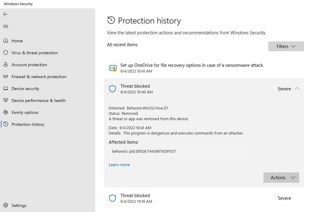 Microsoft 发布针对 Windows Defender 中的 Behavior:Win32/Hive.ZY 错误的修复程序