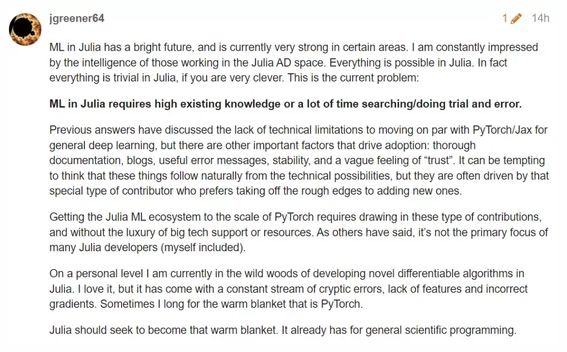 开发人员亲自上场:Julia语言搞机器学习和Python比,哪个好用?
