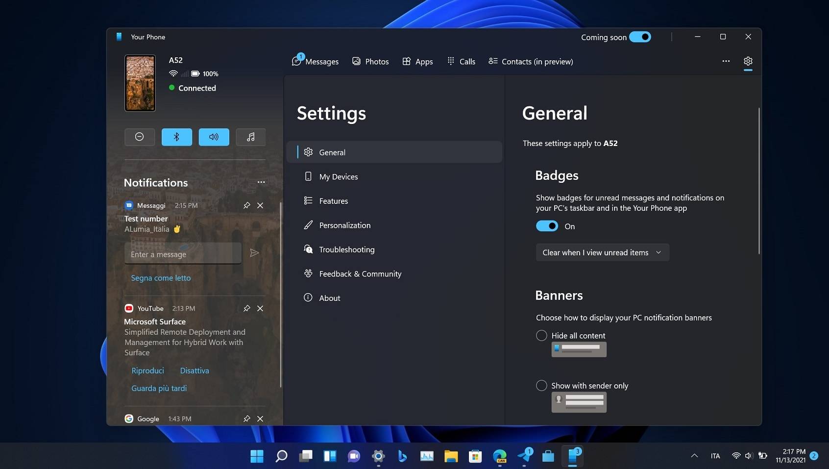 Windows 11 重新设计的“Phone Link”承诺支持更多 Android 手机