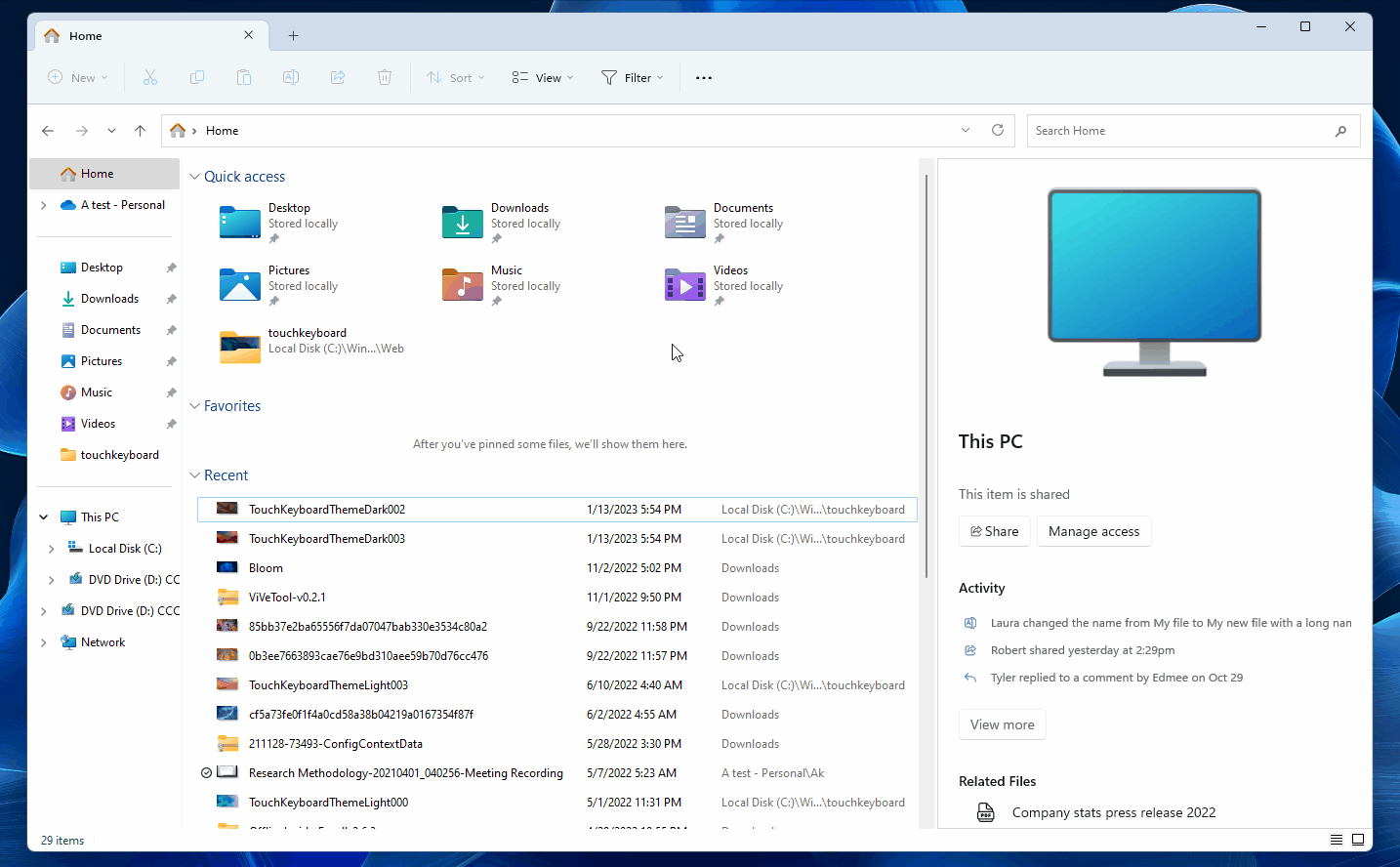 这是 Windows 11 的新文件资源管理器,自 Windows 8 以来最大的更新