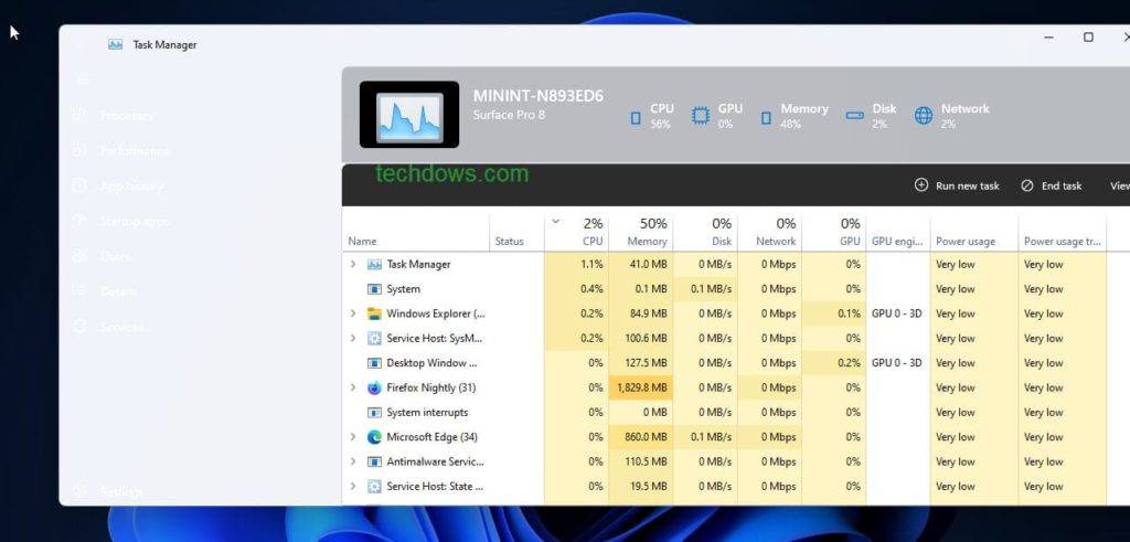 Windows 11 的任务管理器获得流畅的设计和暗模式,如何启用