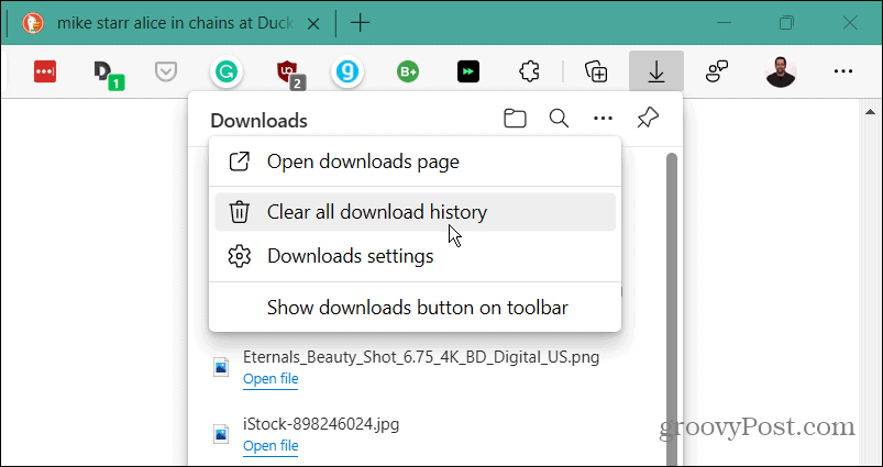 如何在 Microsoft Edge 中删除下载历史记录