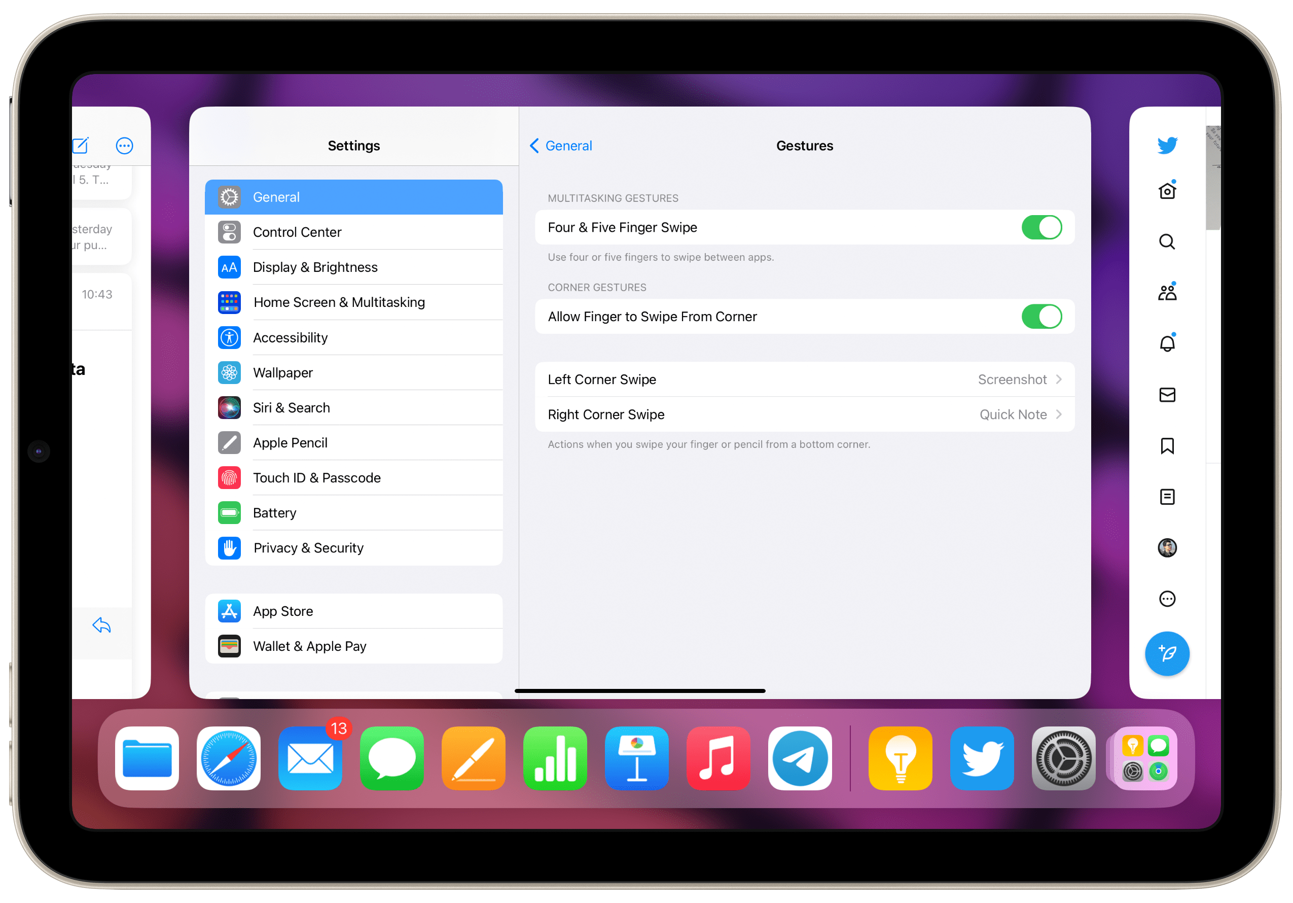 这是在 iPadOS 16 上使用手势在 iPad 上截取屏幕截图的方法