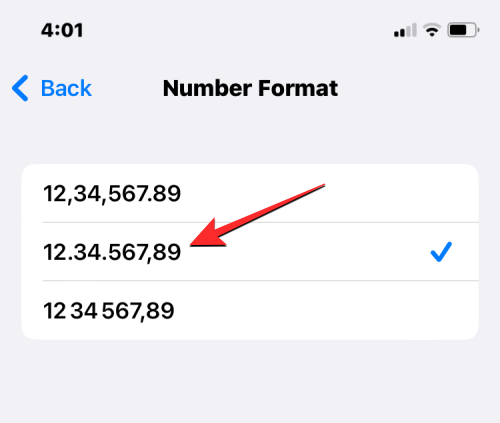 如何在 iPhone 上更改数字格式