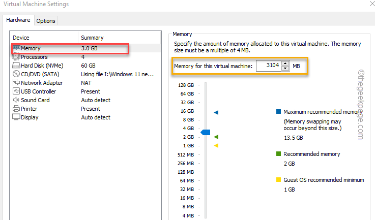 VMWare Workstation Fix 中没有足够的物理内存可用