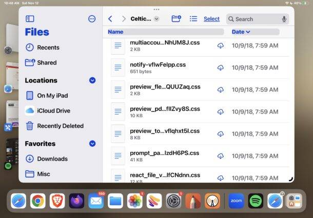 如何在文件应用程序中显示 iPad 和 iPhone 上的文件扩展名