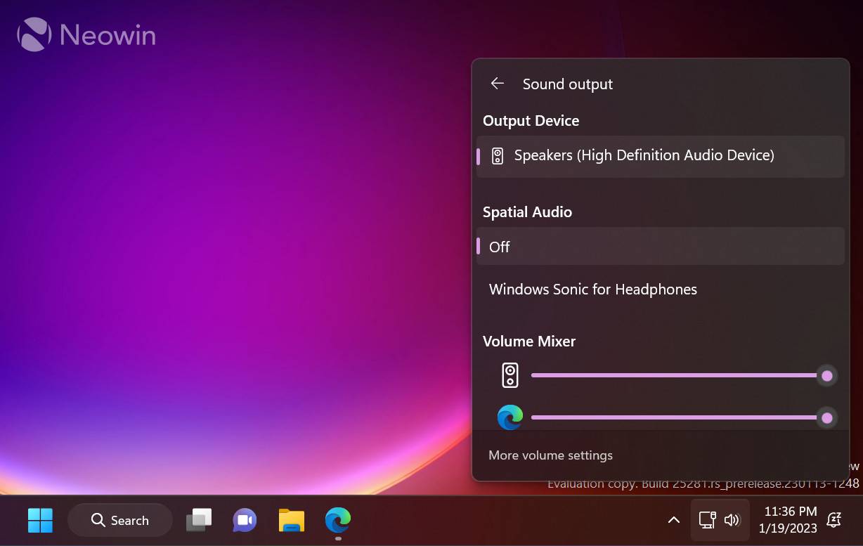 Windows 11 Dev 终于有了一个更好的音量混合器,这里是启用它的方法