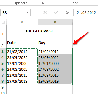 如何从 Microsoft Excel 中的日期值中提取日期值