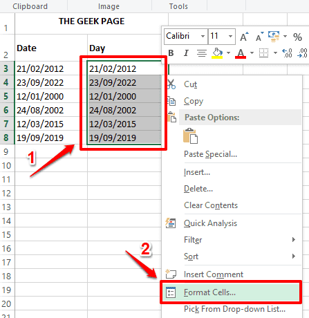 如何从 Microsoft Excel 中的日期值中提取日期值