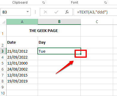 如何从 Microsoft Excel 中的日期值中提取日期值