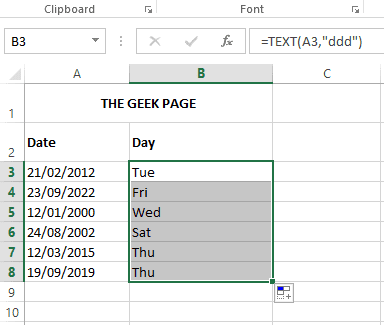 如何从 Microsoft Excel 中的日期值中提取日期值