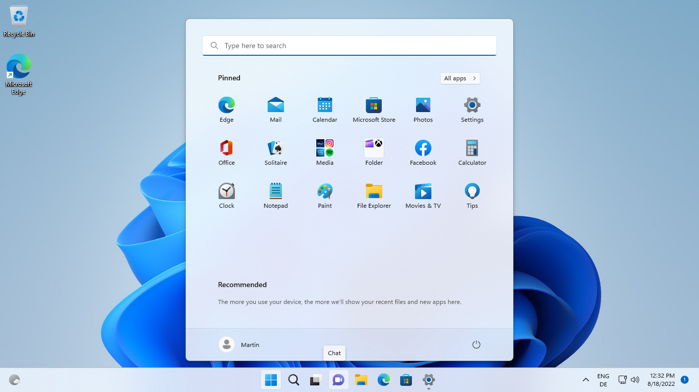 Windows 11 版本 22H2:开始菜单更改