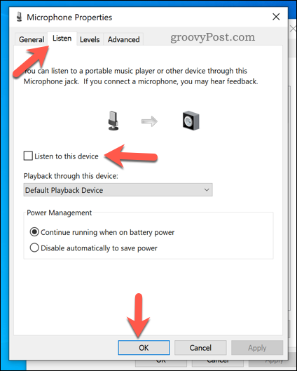 如何在 Windows 11 和 10 上停止在麦克风上听到自己的声音