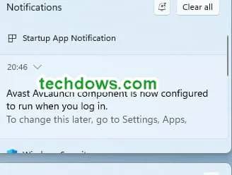 当应用程序添加到设置中的启动列表时如何在 Windows 11 中获取通知