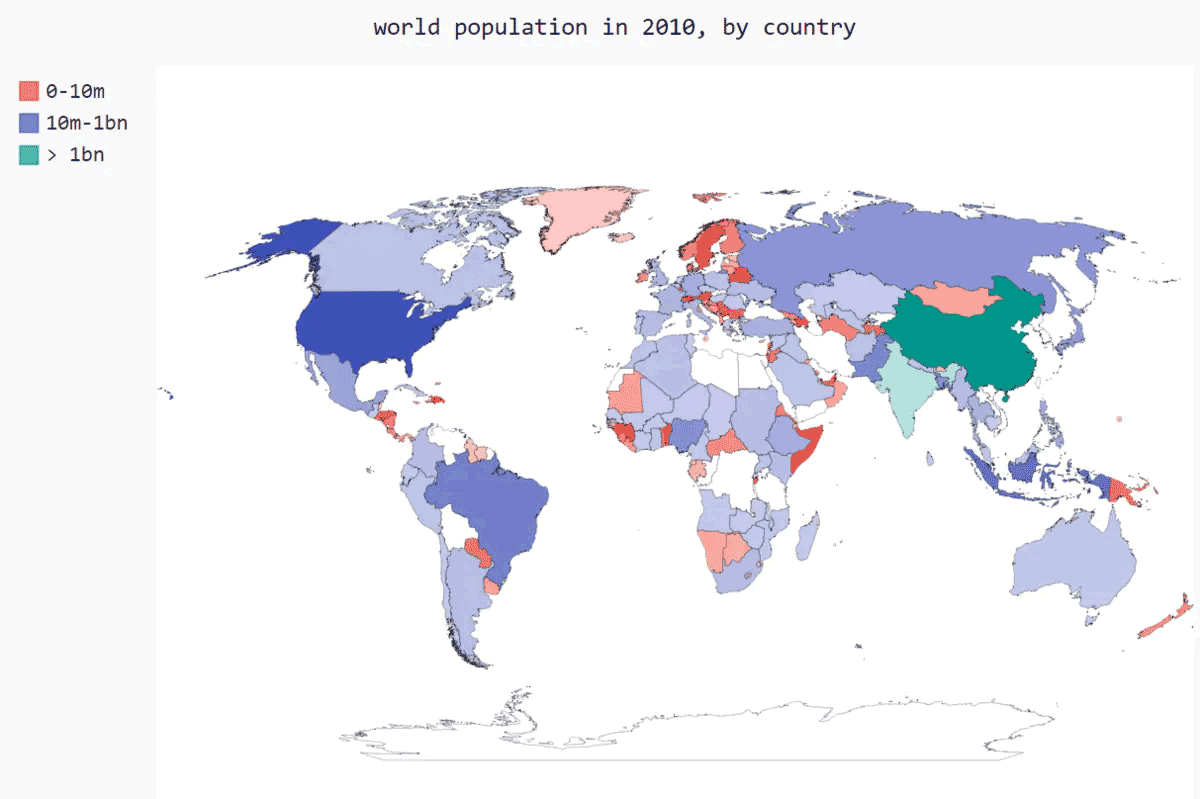 如何使用Python绘制全球人口地图。